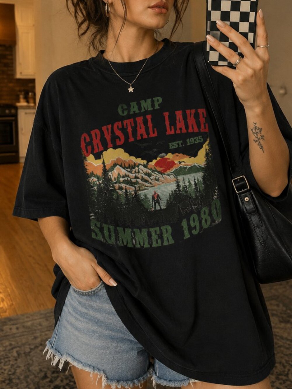 Camp Crystal Lake Summer 1980 Vintage Horror Graphic Tee